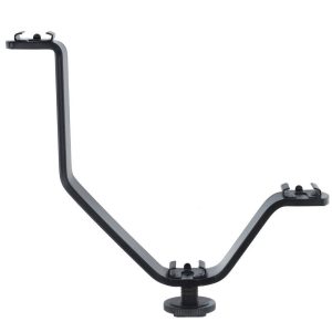 Ultimaxx V SHAPED FLASH BRACKET W/ 3 COLD SHOES