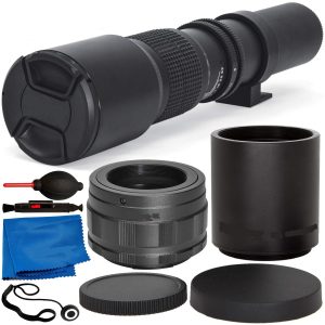 Ultimaxx High-Power 500mm/1000mm F/8 Manual Multi-Coated Preset Telephoto Lens Kit For Canon EOS R & RP Mirrorless Cameras - Includes: 2X Teleconverter With T-Mount To Canon RF-Mount Adapter & More