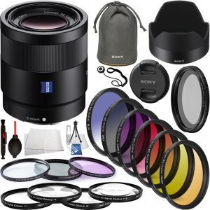 Sony Sonnar T* FE 55mm F/1.8 ZA Lens - SEL55F18Z Professional Lens Bundle