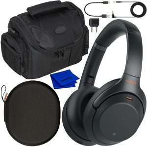 Sony Noise Cancelling Wireless Over-Ear Headphones WH-1000XM3 WH1000XM3 With Essential Must-Have Accessory Bundle (Black)