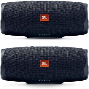 JBL Charge 4 Portable Waterproof Wireless Bluetooth Speaker Bundle - (Pair) Black