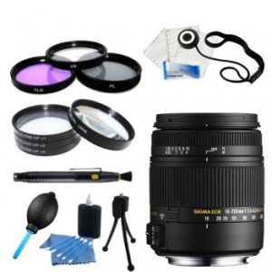 Sigma 18-250mm f/3.5-6.3 DC OS HSM Autofocus Zoom Lens For Pentax Cameras + Accessory Bundle