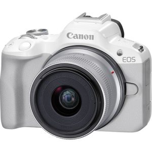 Canon EOS R50 Mirrorless Camera w/ 18-45mm and 55-210mm Lenses (White) PPCKIT