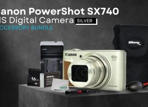 Canon PowerShot SX740 HS Digital Camera (Silver) 9PC Bundle - Includes Replacement Battery + AC/DC Rapid Home & Travel Charger + More